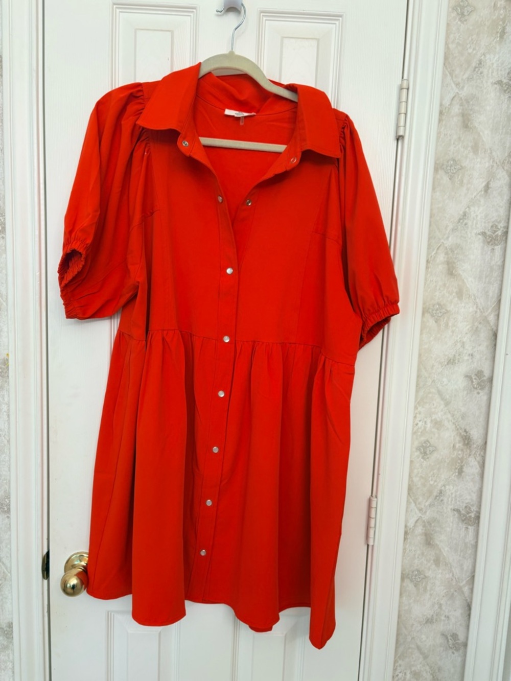 entro Bright Orange Collared Dress
